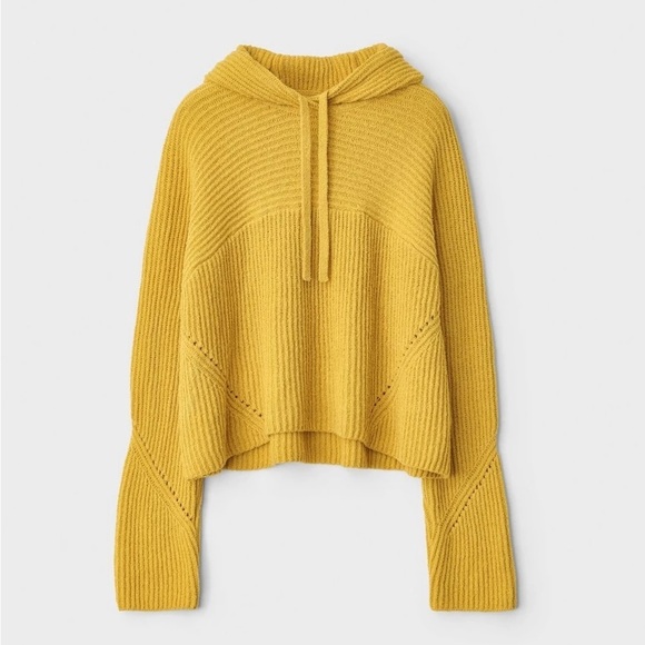 Rag & Bone sunny rib cotton crop hoodie knit - Picture 1 of 5